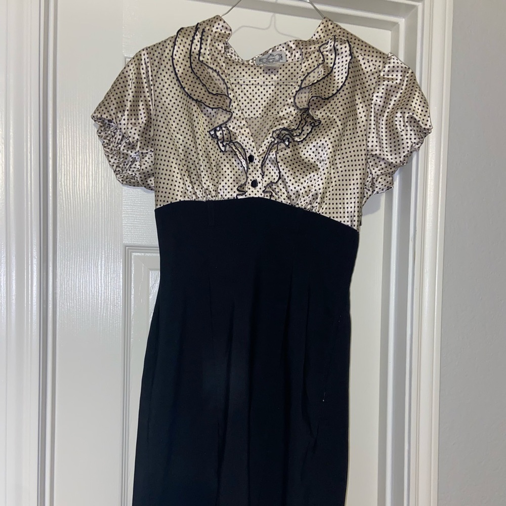 Black & polka dot dress